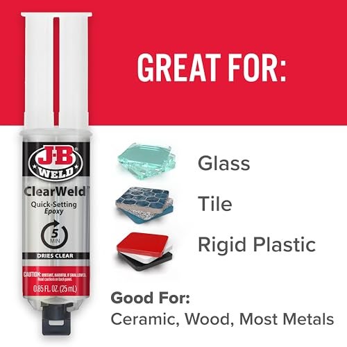 JB WELD J-B Weld ClearWeld 5 Minute Epoxy, Clear, Syringe, 2 Pack, 50112-2 - Image 5