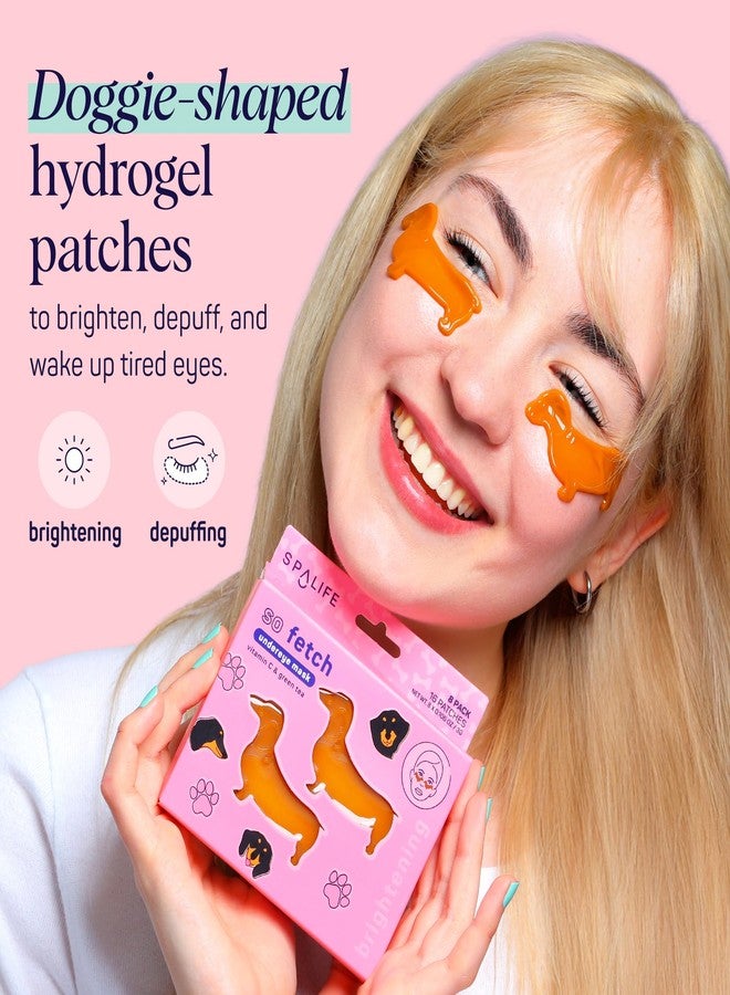 SpaLife So Fetch Hydrogel Under Eye Patches for Dark Circles | Dachshund Under Eye Patches for Puffy Eyes | Weiner Dog Undereye Bags and Puffiness Removal | Bachelorette Party Favors | 8 Pairs - Image 2
