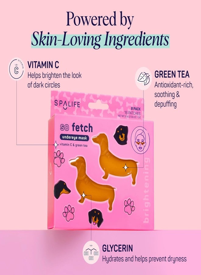 SpaLife So Fetch Hydrogel Under Eye Patches for Dark Circles | Dachshund Under Eye Patches for Puffy Eyes | Weiner Dog Undereye Bags and Puffiness Removal | Bachelorette Party Favors | 8 Pairs - Image 3