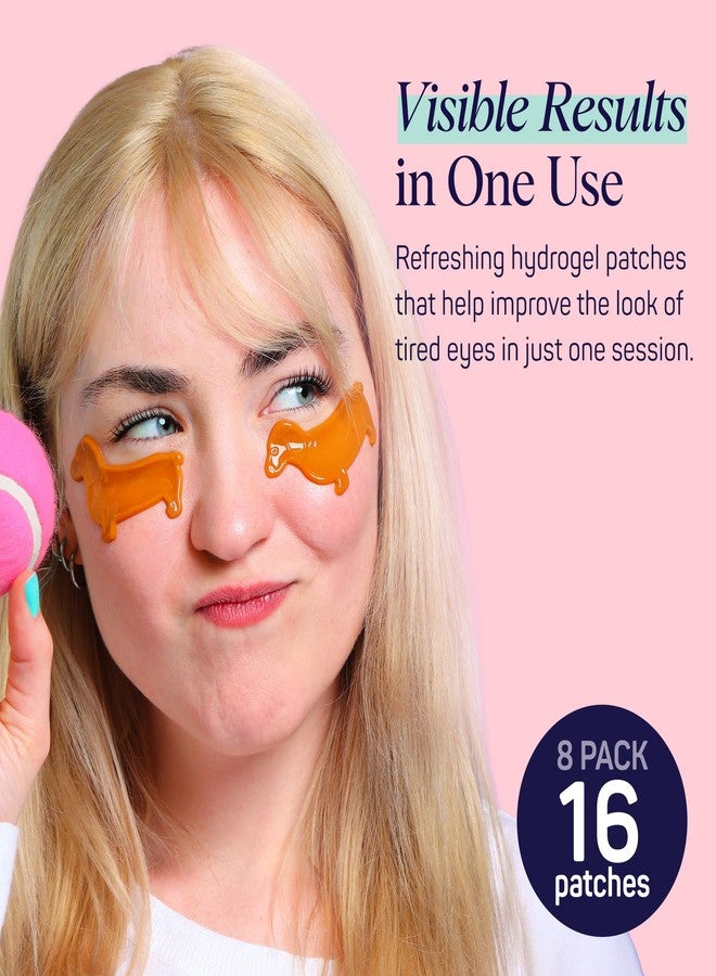 SpaLife So Fetch Hydrogel Under Eye Patches for Dark Circles | Dachshund Under Eye Patches for Puffy Eyes | Weiner Dog Undereye Bags and Puffiness Removal | Bachelorette Party Favors | 8 Pairs - Image 4