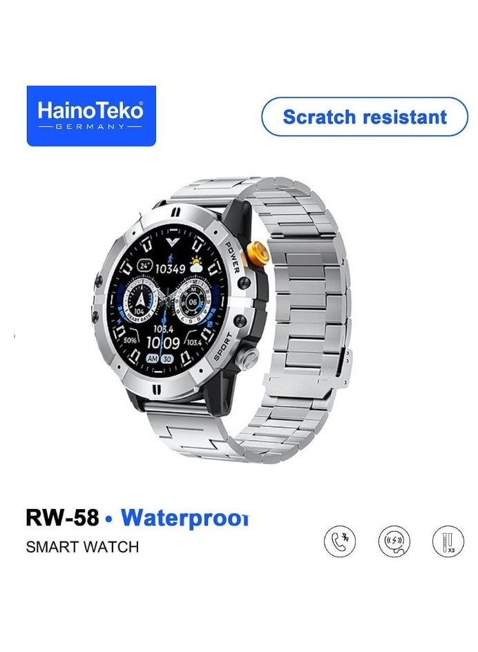 Haino Teko RW-58 Waterproof Smartwatch With Large Screen AMOLED Display 3 Interchangeable Straps and Charging Cable Designed for Men - Image 2