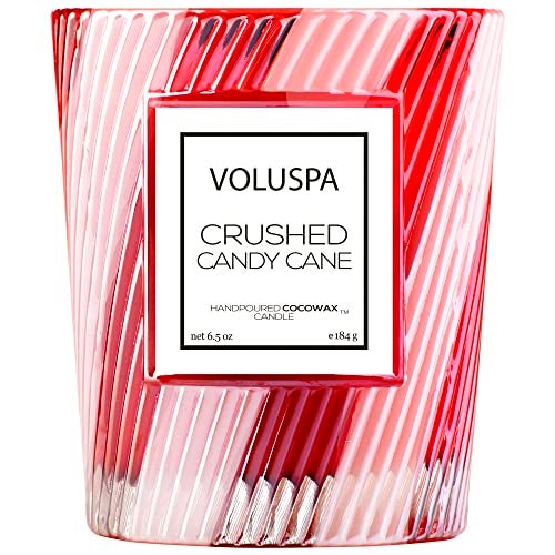 Voluspa Crushed Candy Cane Candle | Classic Boxed Candle | 6.5 Ounces | 40 Hour Burn Time |Coconut Wax for Clean Burning | Non-Toxic - Image 2