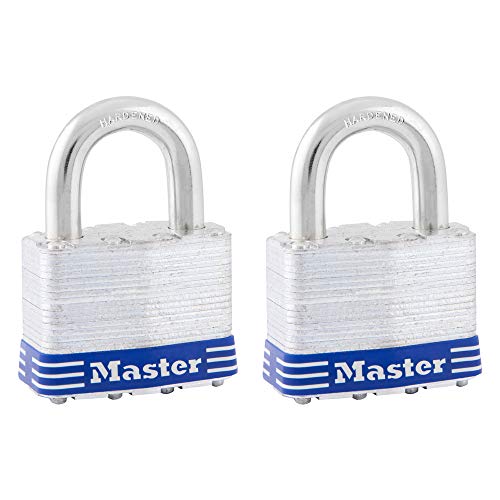 Master Lock 5T Outdoor Padlock with Key, 2 Pack Keyed-Alike, Silver - Image 1