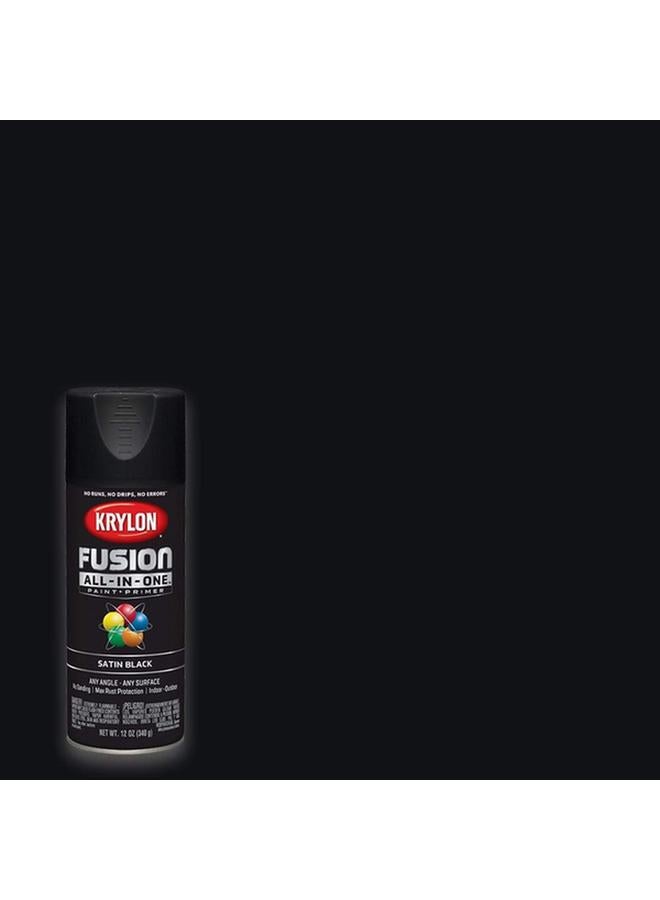 KRYLON Rust Resistant Fusion All-In-One Spray Paint ‎and Primer Satin Black 12oz K02732007 - Image 3