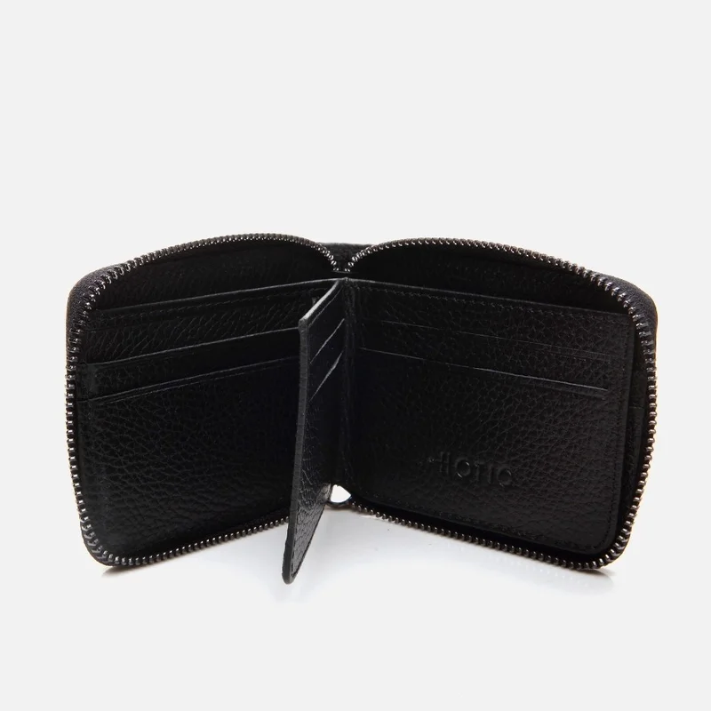 Hotiç 06CUH290100A100 Leather Black Men's Wallet