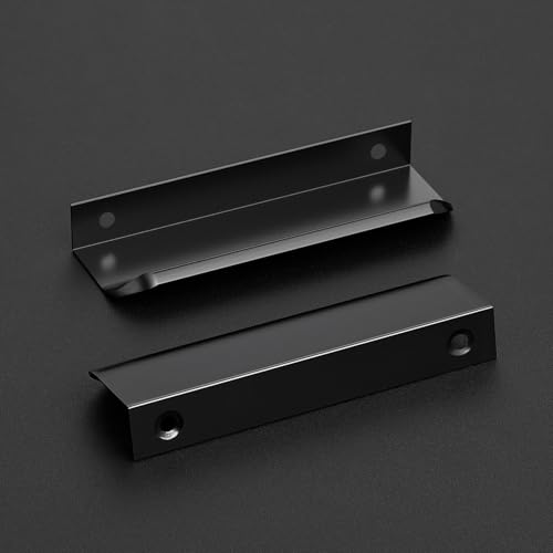 Ravinte Hardware 20 Pack Black Cabinet Handles 475 Inch 120mm Finger Edge Pulls 375 Inch Hole Center Finger Pulls for Cabinets - Image 3