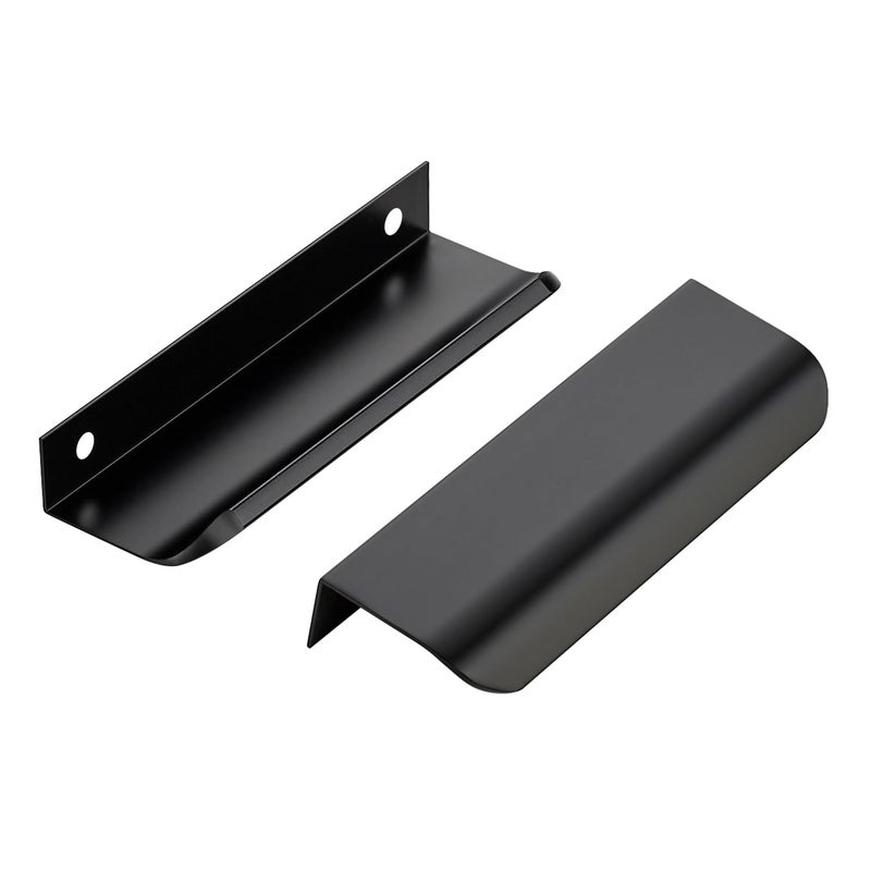 Ravinte Hardware 20 Pack Black Cabinet Handles 475 Inch 120mm Finger Edge Pulls 375 Inch Hole Center Finger Pulls for Cabinets - Image 2