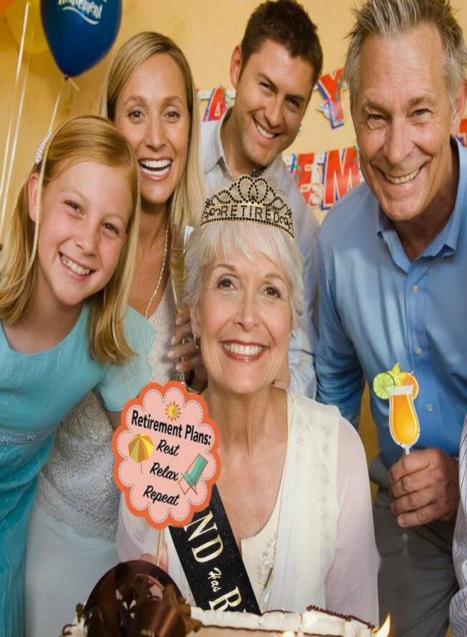 SuPoo Retirement Party Decorations Retired Sash for Women Black Gold Retired Tiara Crown Rhinestone Headband Retirement Gifts The Legend Has Retired Sash for Both Women and Men Party Supplies Favors - Image 3