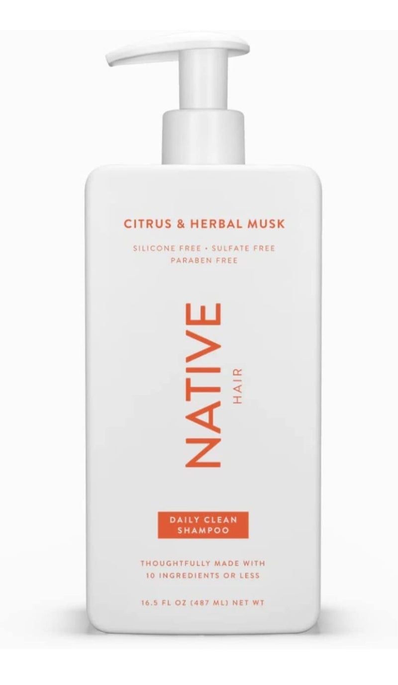 Native Citrus Herbal Musk Shampoo and Conditioner Set - Sulfate, Paraben, Dye Free, 16.5 oz (2 units, 33 Fl Oz) - Daily Cleansing, Moisturizing, Revitalizing, Strengthening Benefits for Hair - Image 2