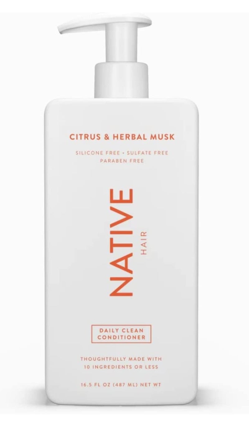 Native Citrus Herbal Musk Shampoo and Conditioner Set - Sulfate, Paraben, Dye Free, 16.5 oz (2 units, 33 Fl Oz) - Daily Cleansing, Moisturizing, Revitalizing, Strengthening Benefits for Hair - Image 3