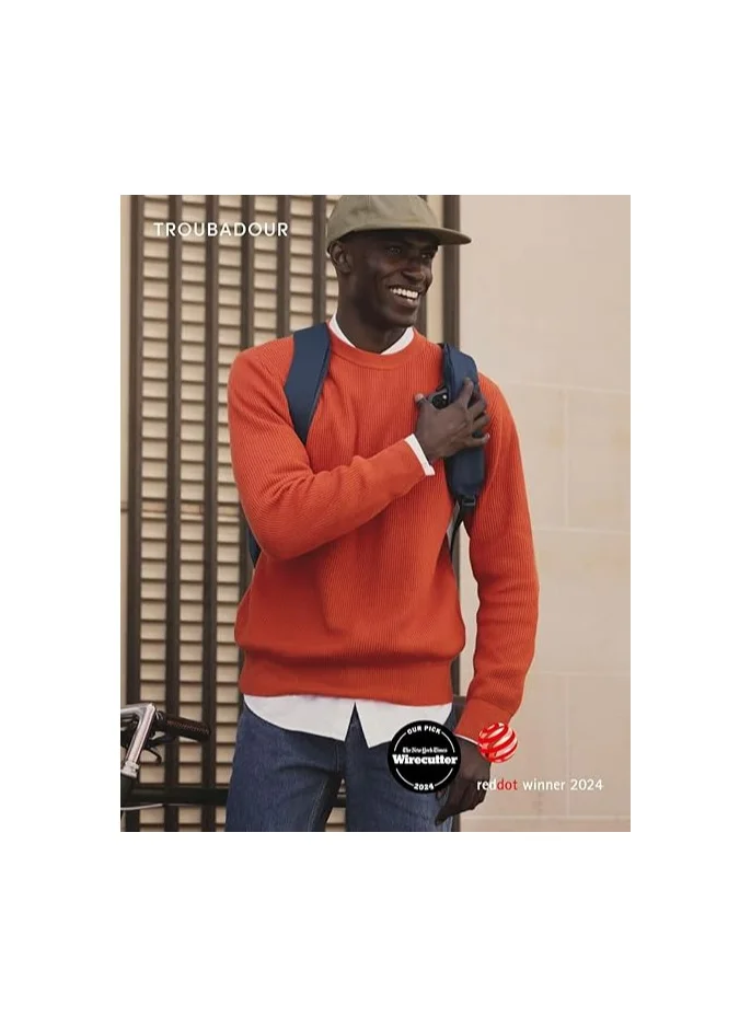 تروبادور حقيبة ظهر Troubadour Apex Backpack 3.0 الفاخرة متعددة الاستخدامات مصنوعة من مادة خفيفة الوزن ومقاومة للماء، مثالية للسفر والعمل وصالة الألعاب الرياضية والرياضة، باللون الأزرق الجوي