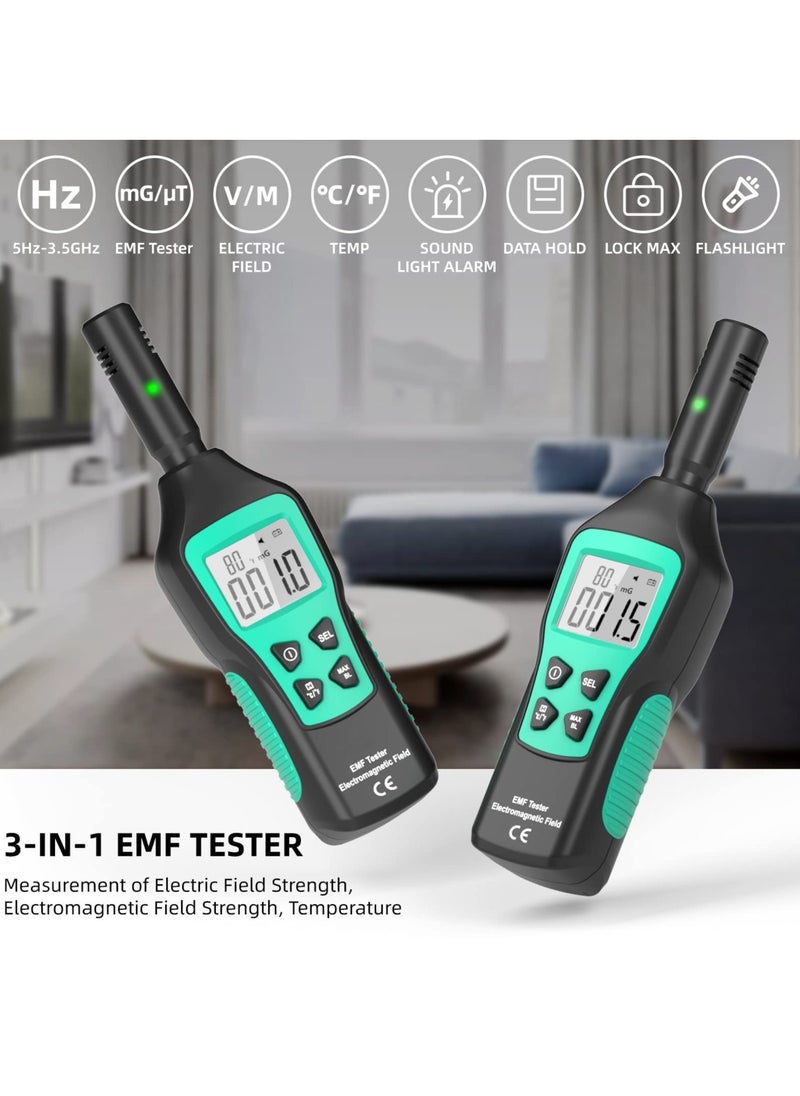 Generic - EMF Meter with Digital LCD, Electromagnetic Radiation Detector with Indicator Lights and Audible Alert, EMF Tester for Ghost Hunting, Home, Office, Outdoor Use - Image 1
