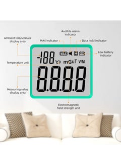 Generic EMF Meter with Digital LCD, Electromagnetic Radiation Detector with Indicator Lights and Audible Alert, EMF Tester for Ghost Hunting, Home, Office, Outdoor Use  - Image 3