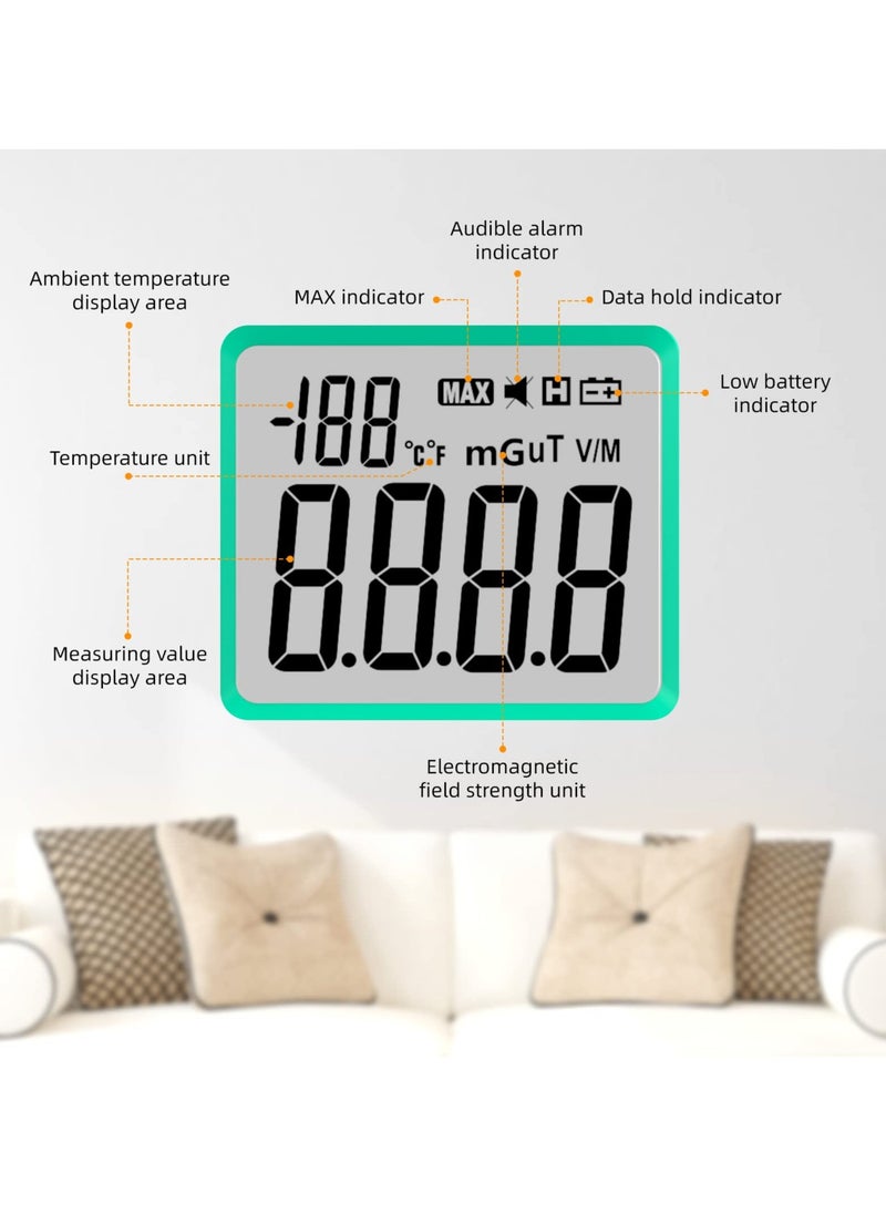 Generic - EMF Meter with Digital LCD, Electromagnetic Radiation Detector with Indicator Lights and Audible Alert, EMF Tester for Ghost Hunting, Home, Office, Outdoor Use - Image 1