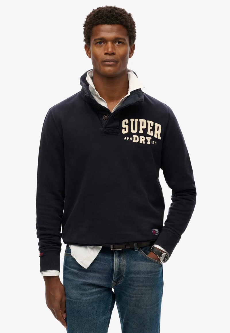 Vintage Athletic Henley Sweatshirt