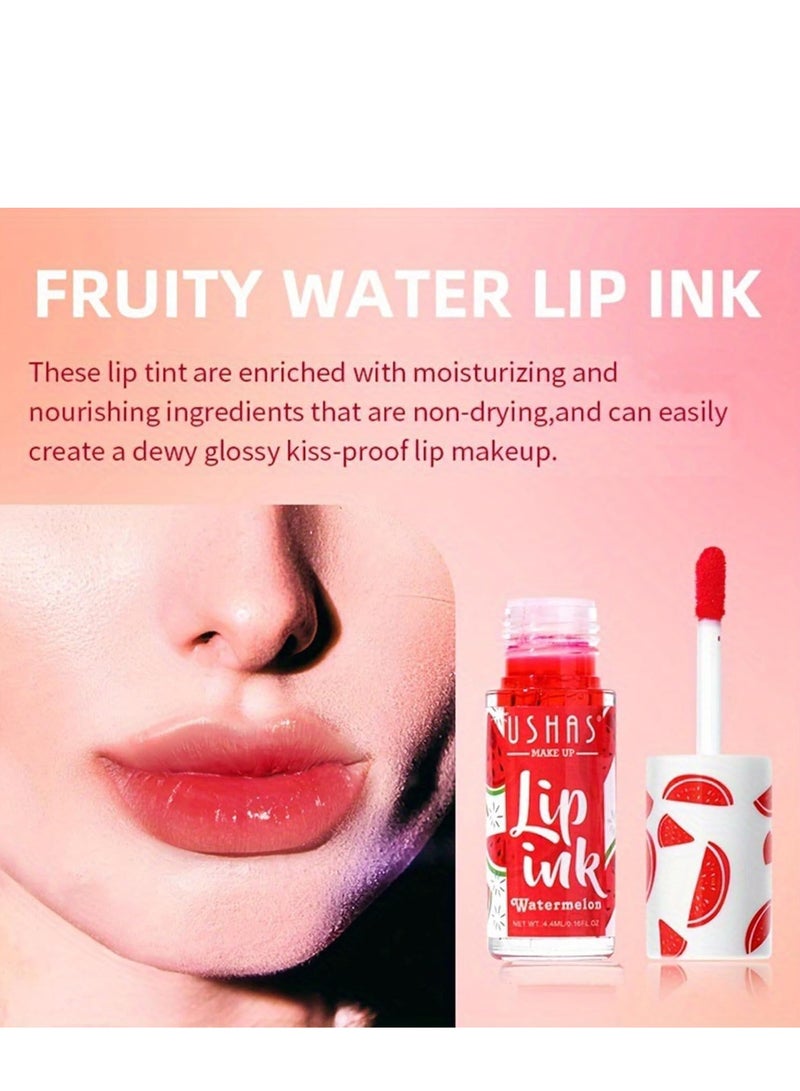 3 Colors Lip Tint Stain Set Velvet Watery Mini Moisturizing Long Wear Non-Sticky Liquid Lipstick Natural Color For Cheeks Makeup - Image 3