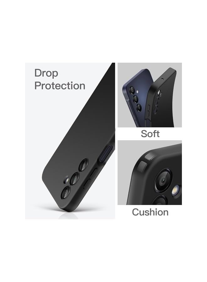 جي تيك حافظة JETech رفيعة لهاتف Galaxy A15 5G / 4G مقاس 6.5 بوصة، غطاء هاتف واقٍ رفيع ناعم من مادة TPU مع لمسة نهائية غير لامعة، مقاوم للصدمات (أسود) - Image 4