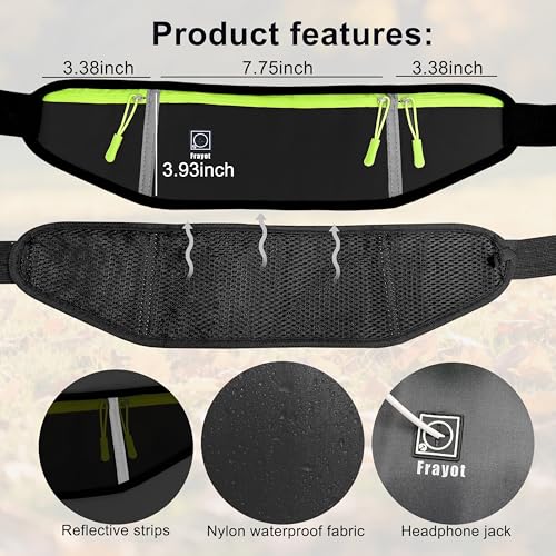 Frayot Hands Free Dog Leash with Zipper Pouch,Reflective Dual Handles Retractable Bungee Waist Leash for Small and Medium Dog Walking, Jogging (Black) - Image 3