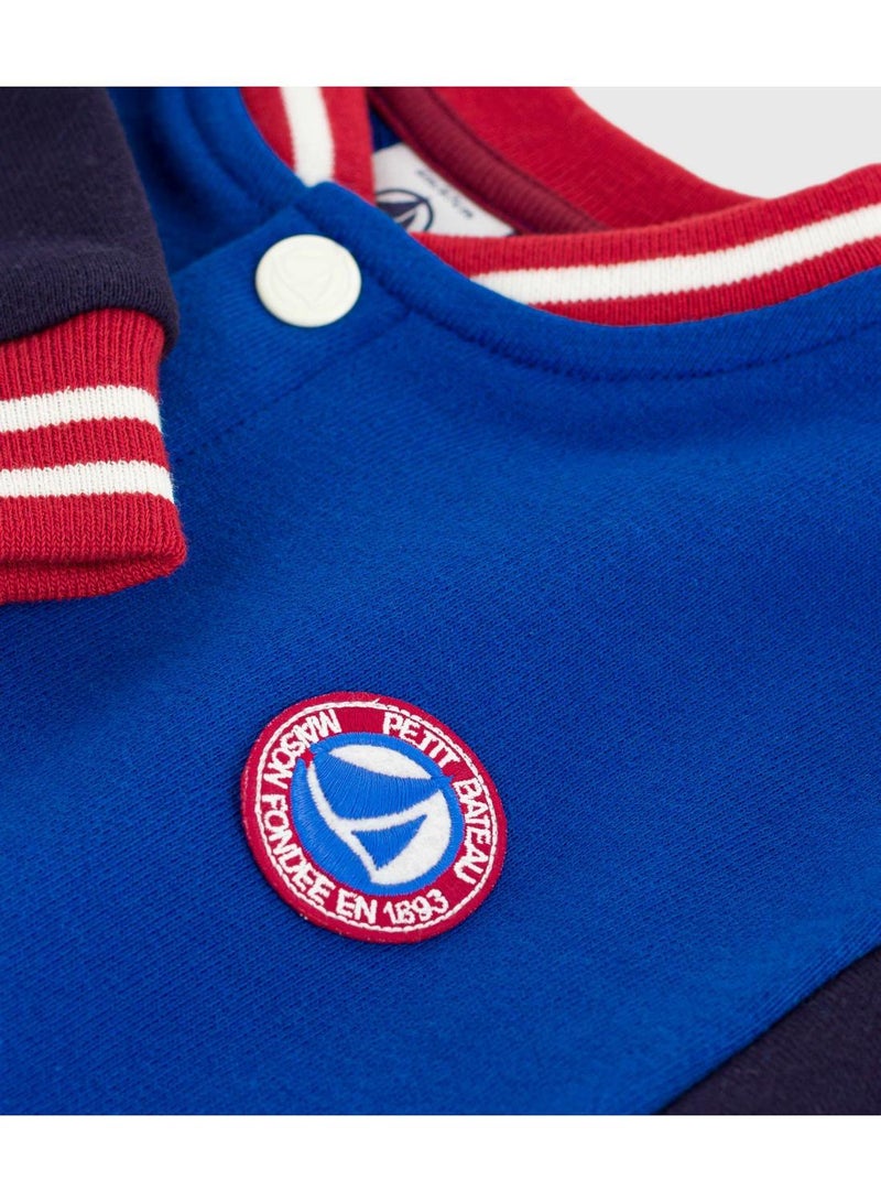 Petit Bateau Babies' varsity-style cotton jacket in two colours - Image 4