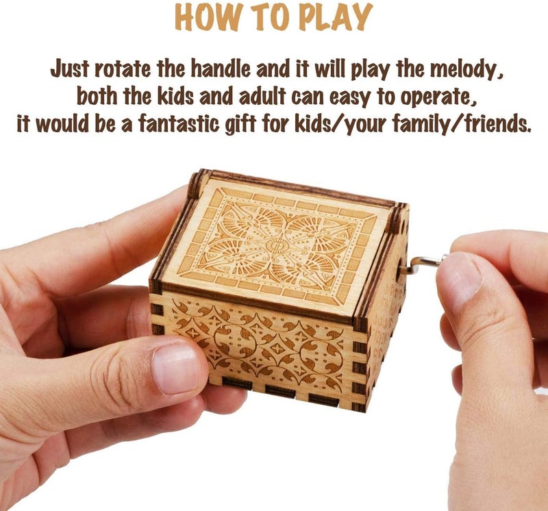 ukebobo Wooden Music Box - The Pooh Saying Music Box, Gift for Friend, Cousins, BFF, New Year's Gifts- 1 Set - Image 5
