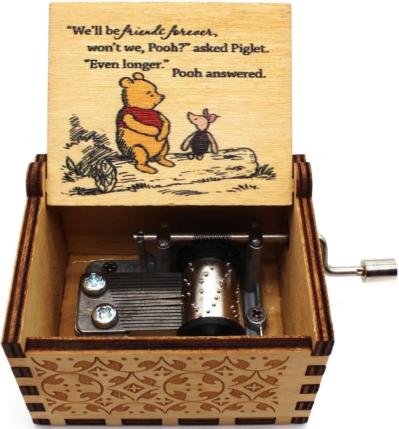 ukebobo Wooden Music Box - The Pooh Saying Music Box, Gift for Friend, Cousins, BFF, New Year's Gifts- 1 Set - Image 2