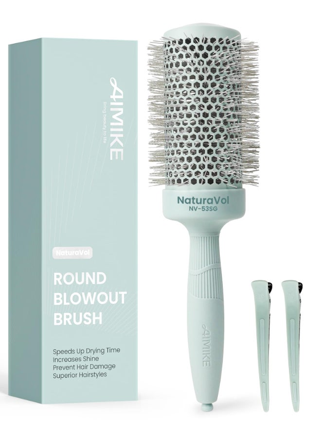 AIMIKE NaturaVol Round Brush for Blow Out Large Round Hair Brush with Nano Thermal Ceramic Tech for Fine HairFriendly Blow Drying Styling at Home Maximum Volume Shine21 Barrel 3 wBristle - Image 2