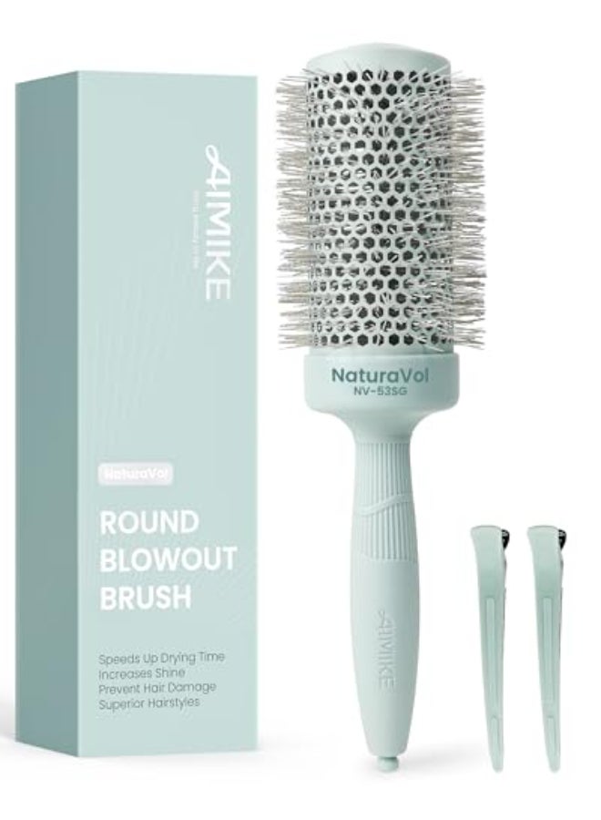 AIMIKE NaturaVol Round Brush for Blow Out Large Round Hair Brush with Nano Thermal Ceramic Tech for Fine HairFriendly Blow Drying Styling at Home Maximum Volume Shine21 Barrel 3 wBristle - Image 1