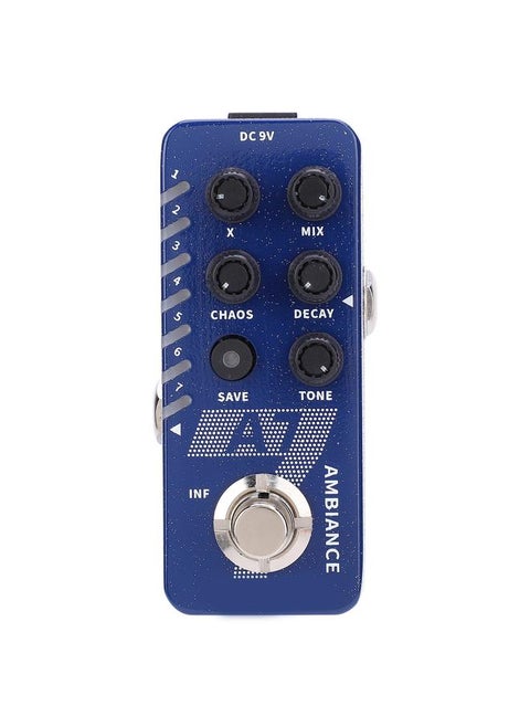 Reverb Effect Pedal Digital 7 Ambiance Guitar Built In Infinite Lasting Buffer Bypass for A7