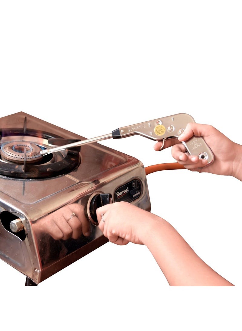 Three Secondz Three Secondz Stainless Steel Electronic Kitchen Gas Stove Cooker Lighter for Kitchen Safe Lighter LengthLong Lasting Lighter Pack of 2  - Image 2