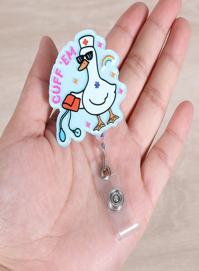 BEZTN Cuff 'Em Funny Goose Nurse Badge Reel, Cute Medical Badge Holder with Retractable Clip, Name Tag Work Badge Buddy for RN LPN CNA MA Nursing Student Doctor, Nurse Gifts - Image 4