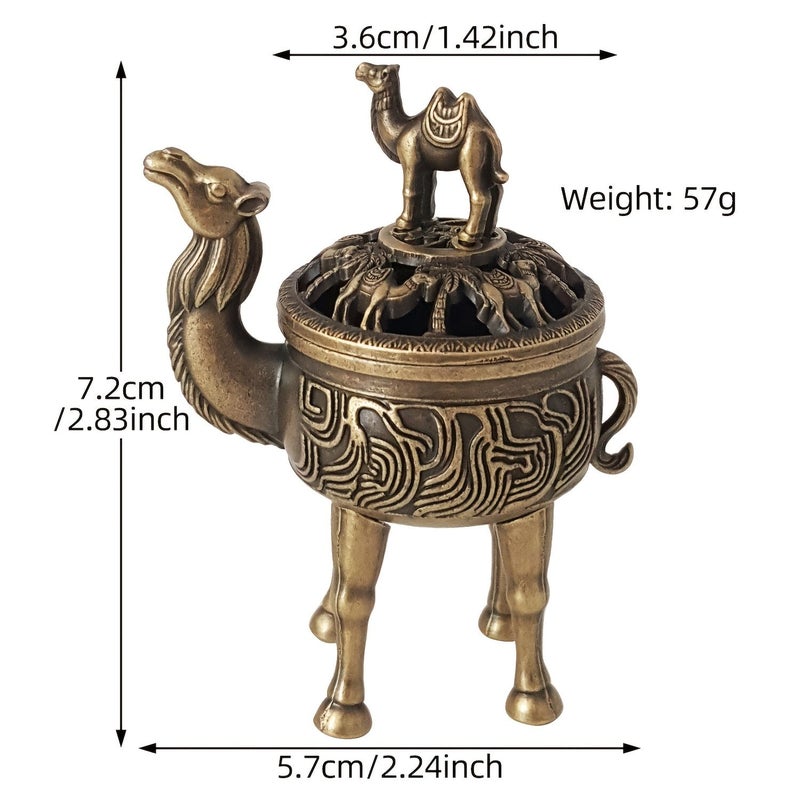 حامل البخور على شكل جمل يعزز الجماليات الداخلية، قطعة ديكورية تناسب المكاتب أو مداخل الدراسة، هدية مثالية للعام الجديد أو للانتقال إلى منزل جديد - Image 3