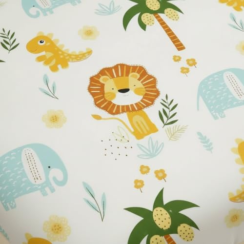 Filymore Cute Lion Double Bed Sheet for Queen Size Bed with 2 Pillow Covers for Kids Bedroom 240 TC Made with Pure Microfiber, Color Blue and Yellow (90x90 inches) - Image 2