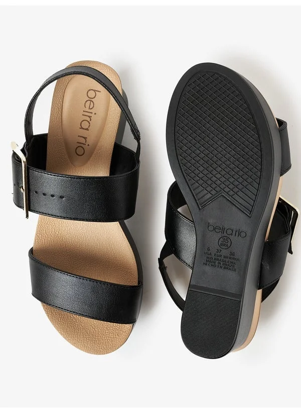 Beira Rio Black Wedge Sandals for Women – Stylish Wedge Heel Sandals for Girls & Daily Wear for Women | Best Price UAE