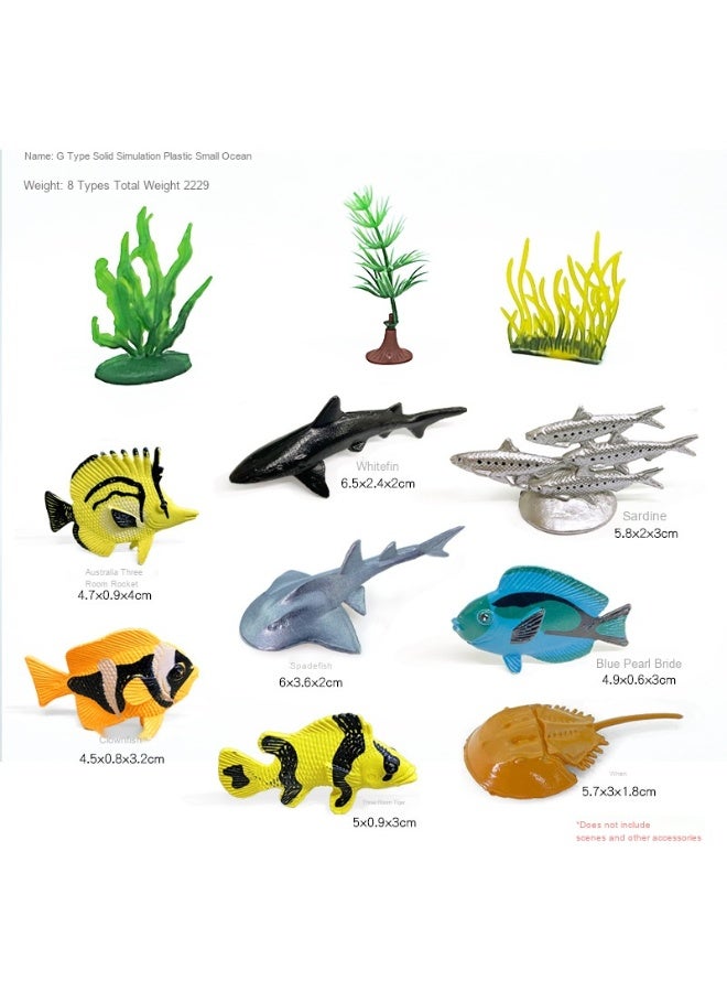 NIBEMINENT Mini Ocean Creature Figurine Set - 56 Solid Animal Models
