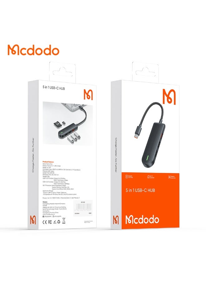 Mcdodo HU-1430 TYPE C HUB Converter OTG 5in1 USB 3.0 TF Card Reader - Image 5