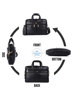 LAVERI LEATHER LAVERI Laptop Bag for Men - Leather Messenger Bag for Office - Fits up to 15 Inch Laptop - Shoulder Bag with Multiple Compartments - Executive Leather Bag for Work/Travel/Casual  - 2816  - Image 2