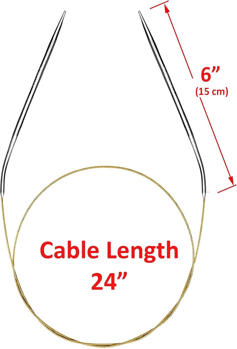 brievo Knitting Needles Circular Needle Size 2.5 Set Round Metal Circle Blankets 36 Inch - Image 3
