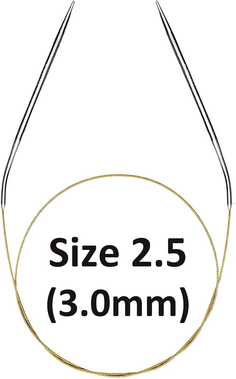 brievo Knitting Needles Circular Needle Size 2.5 Set Round Metal Circle Blankets 36 Inch - Image 2