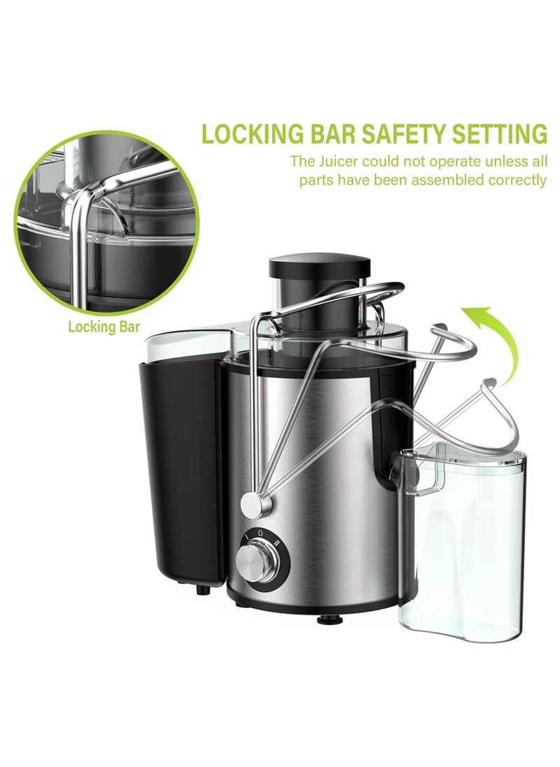 Juicer Machines,Juicer,Large 3 Inch Feed Chute for Whole Fruits and Vegetables,Faster Juicers Dual Speed,Juice