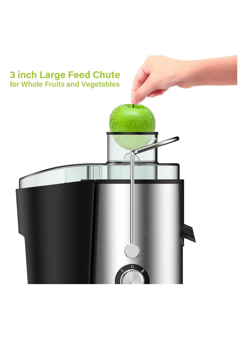 Juicer Machines,Juicer,Large 3 Inch Feed Chute for Whole Fruits and Vegetables,Faster Juicers Dual Speed,Juice