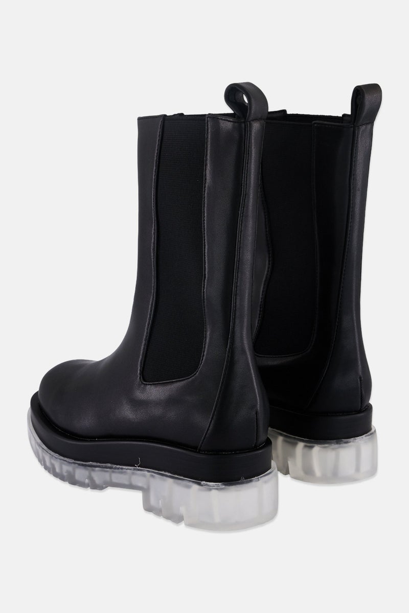 RAID Women Slip On Ankle Boots, Black  - Image 2