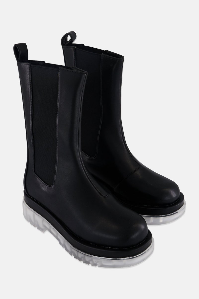 RAID Women Slip On Ankle Boots, Black  - Image 1