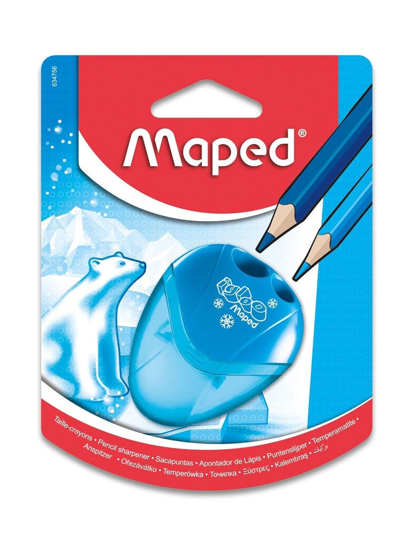 Maped Igloo Double Hole Sharpener Assorted Colours  - Image 1