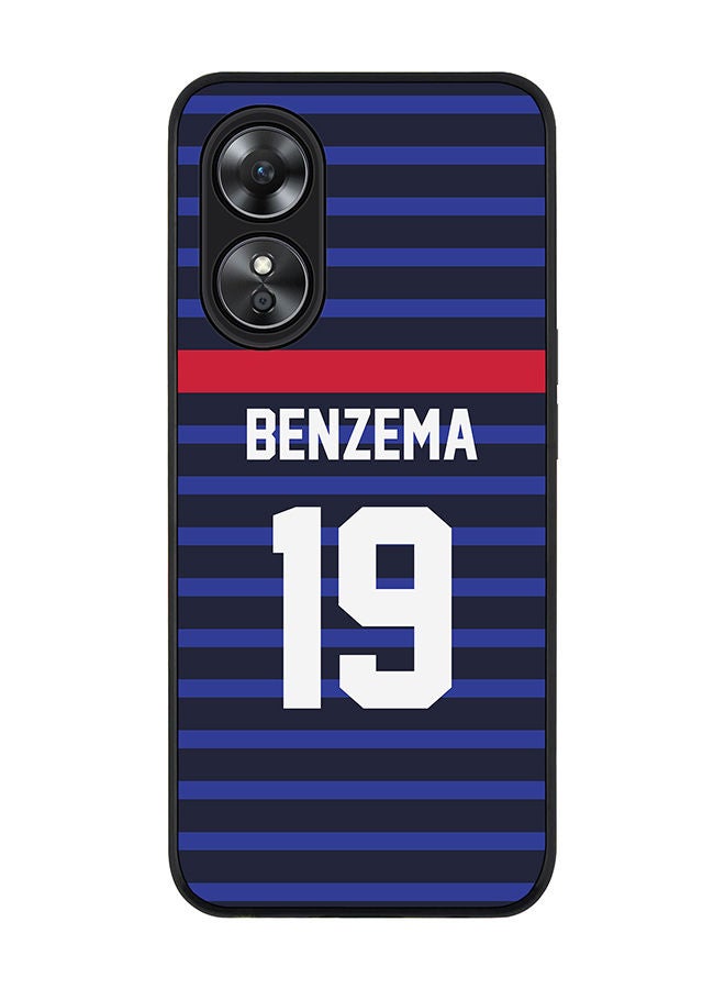 Stylizedd Rugged Black edge case for Oppo A97 Slim fit Soft Case Flexible Rubber Edges Anti Drop TPU Gel Thin Cover - Football Team - France Player Name - Benzema - Image 1