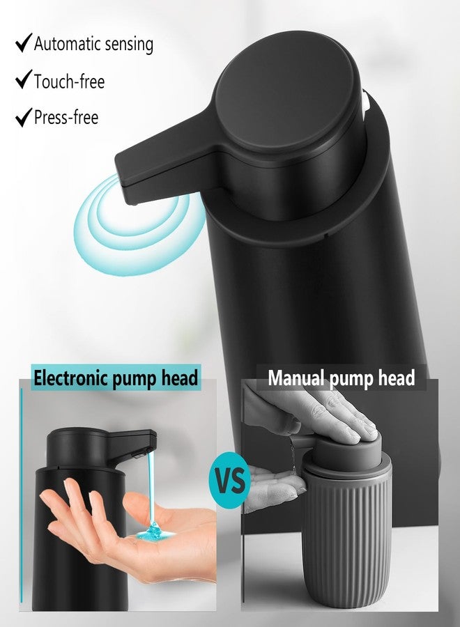 Phneems Automatic Soap Dispenser Liquid for Bathroom: 9 OZ Touchless Plastic Black 3-Level Adjustable Modern Auto Soap Dispenser for Kitchen - Hand Dish Lotion Home Countertop Kids Family - Image 2