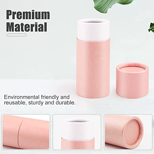 Cositina 12 Pack 30ml Empty Kraft Paper Tubes Round Kraft Paperboard Jar Containers Cardboard Essential Oil Bottle Tube Box with Lid for Tea Coffee Cosmetic Crafts Gift Packaging - Pink - Image 3