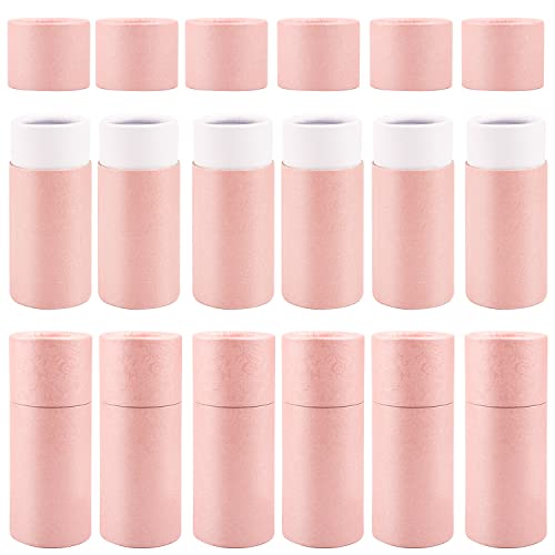Cositina 12 Pack 30ml Empty Kraft Paper Tubes Round Kraft Paperboard Jar Containers Cardboard Essential Oil Bottle Tube Box with Lid for Tea Coffee Cosmetic Crafts Gift Packaging - Pink - Image 1