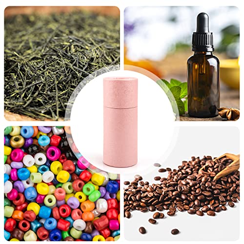 Cositina 12 Pack 30ml Empty Kraft Paper Tubes Round Kraft Paperboard Jar Containers Cardboard Essential Oil Bottle Tube Box with Lid for Tea Coffee Cosmetic Crafts Gift Packaging - Pink - Image 5