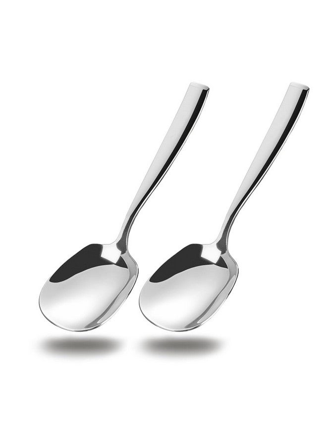 Wenkoni X-Large Buffet Serving Spoons,Heavy Duty Square head Spoons,9.5X2.8 inches 316L Stainless Steel Serving Spoons Pack of 2,Silver - Image 1