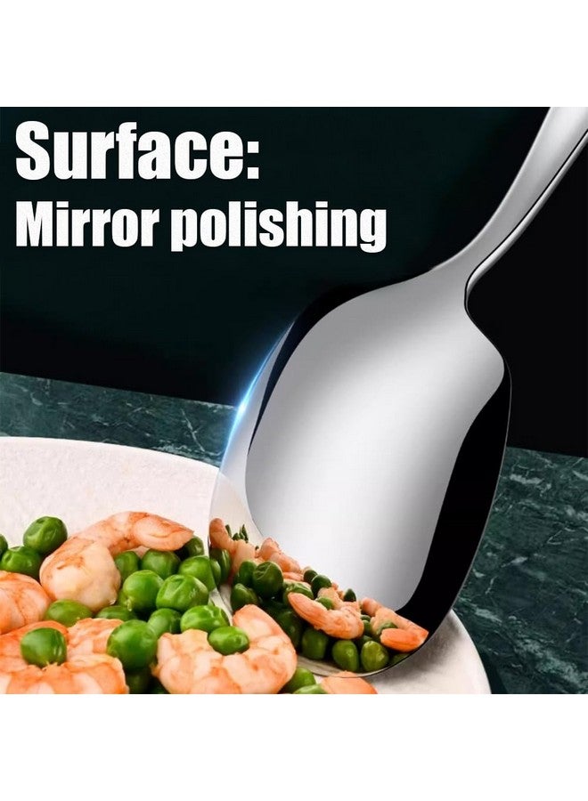 Wenkoni X-Large Buffet Serving Spoons,Heavy Duty Square head Spoons,9.5X2.8 inches 316L Stainless Steel Serving Spoons Pack of 2,Silver - Image 5
